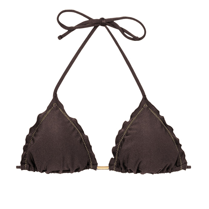 Product Front: Rio De Sol Top Bikini Top Shimmer-Coffee Frufru
