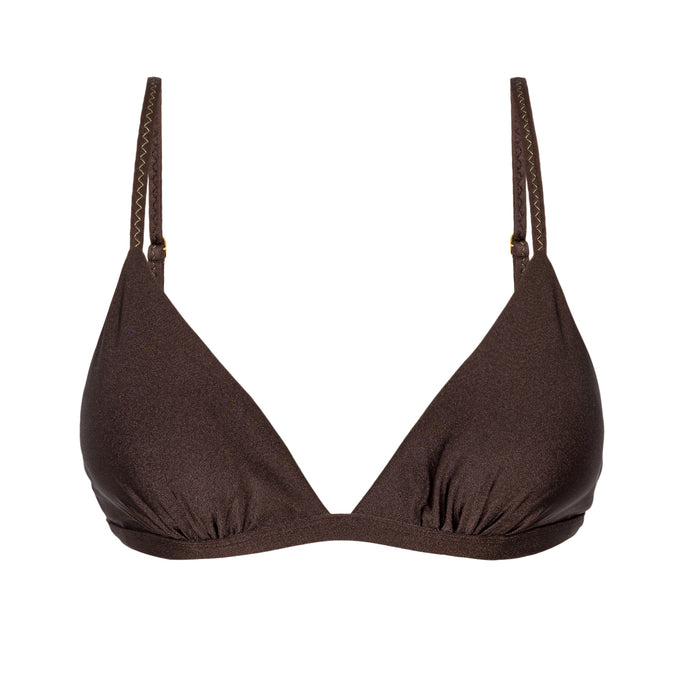 Product Front: Rio De Sol Top Bikini Top Shimmer-Coffee Tri-Fixo