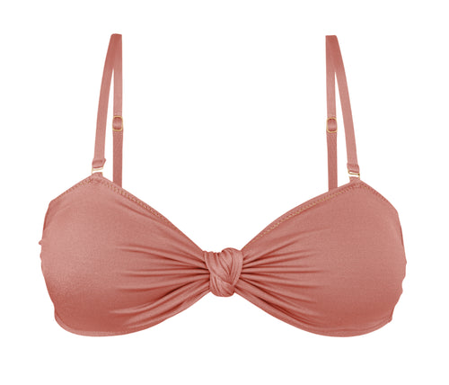 Product Front: Rio De Sol Top Bikini Top Shimmer-Copper Bandeau-Joy