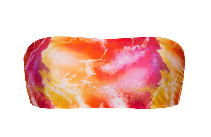 Product Front: Rio De Sol Top Bikini Top Tiedye-Red Bandeau-Reto