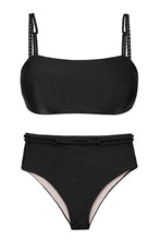 Załaduj obraz do przeglądarki galerii, Set Shimmer-Black Bandeau-Reto Hotpants
